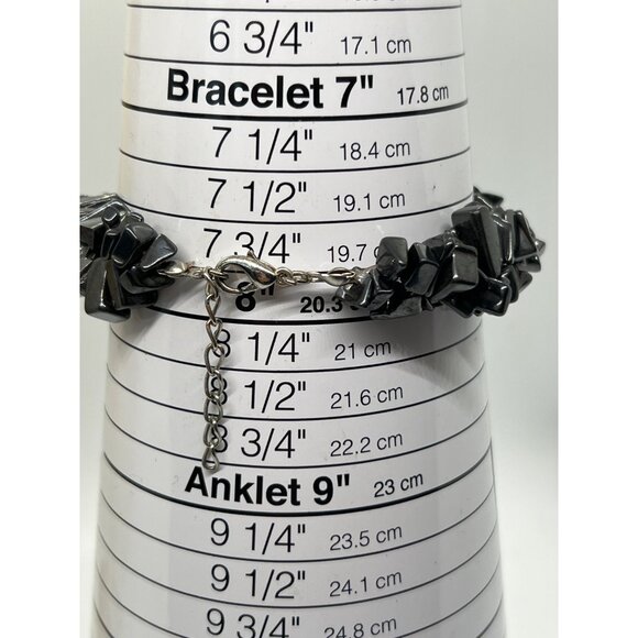 Hematite Chip Bracelet 2 Strands Twist Adjustable 7 3/4" - 10" - Picture 4 of 4